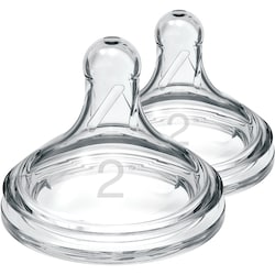 Level 2 Wide Neck Silicone Nipple 2 Pack