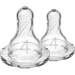 Level 4 Narrow Silicone Nipple 2 Pack