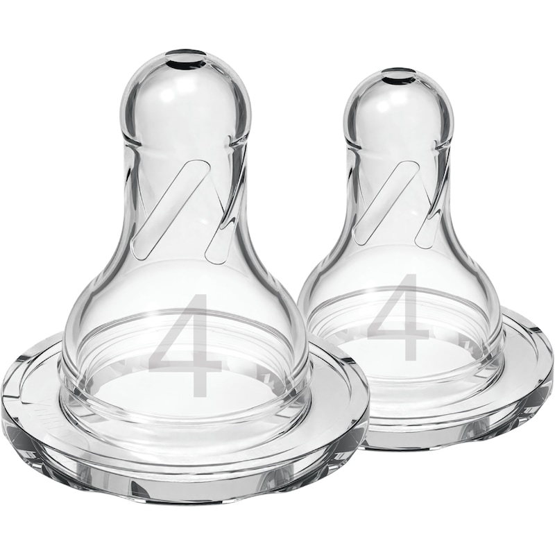 Level 4 Narrow Silicone Nipple 2 Pack