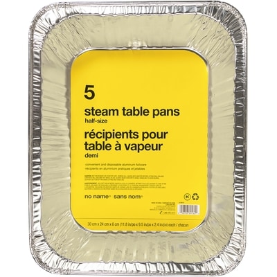 No Name Half-Size Steam Table Pan 1 ea, $1.20/1ea