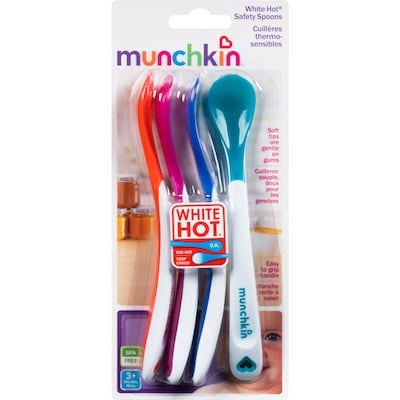 Munchkin Cuillères blanches à extrémité souple pour bébés 4 ea, 1,75 $/1ch