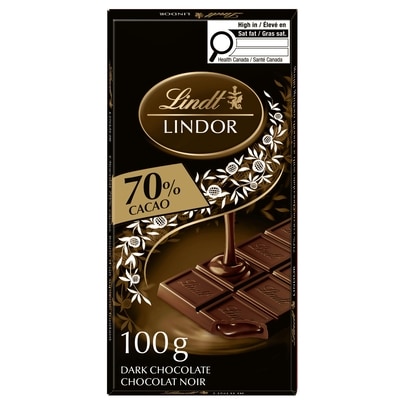 Lindt LINDOR 70% Cacao Dark Chocolate Bar 100 g, $5.29/100g