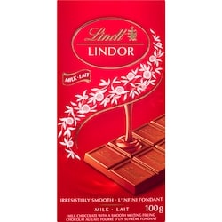 Lindt Chocolat au lait LINDOR – Barre 100 g, 3,99 $/100g