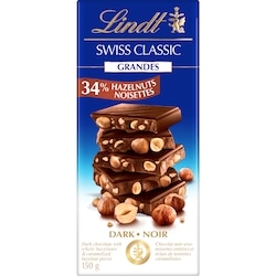 SWISS CLASSIC GRANDES Hazelnut Dark Chocolate Bar