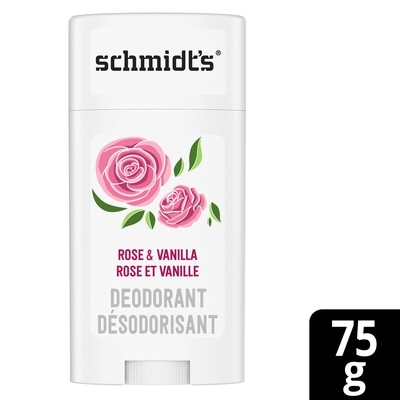 Schmidt’s Désodorisant d'Origine Naturelle rose & vanilla 75 g, 15,99 $/100g