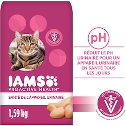 Iams Nourriture sèche pour chats adultes PROACTIVE HEALTH Santé de l'appareil urinaire avec poulet, sac 1.59 kg, 1,07 $/100g