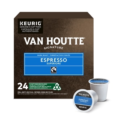Van Houtte Capsules K-Cup de café Espresso Supérieur, torréfaction foncé, 24 unités 276 g, 10,87 $/100g