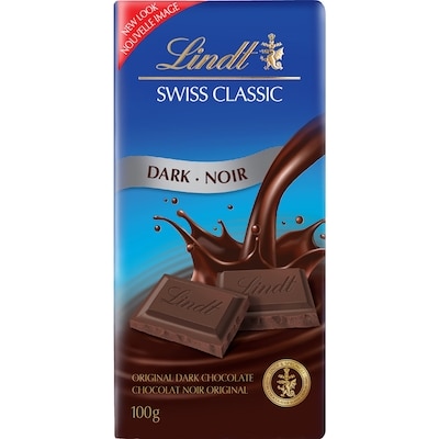 Lindt Chocolat noir SWISS CLASSIC – Barre 100 g, 5,49 $/100g