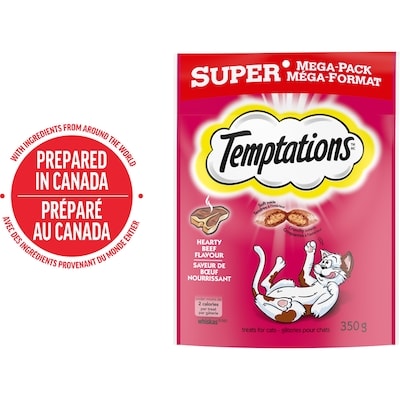 Temptations Gâteries pour chats adultes saveur de bœuf nourrissant 350 g, 2,14 $/100g