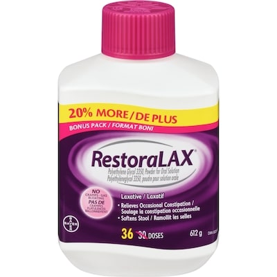 RestoraLAX Poudre laxative, soulagement efficace 612 g, 5,23 $/100g