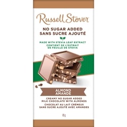 Russell Stover No Sugar Added Almond Milk Chocolate Bar 85 g, $5.64/100g