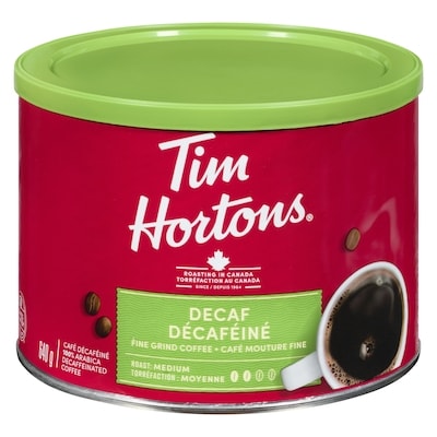 Tim Hortons Decaf 640 g, $3.90/100g