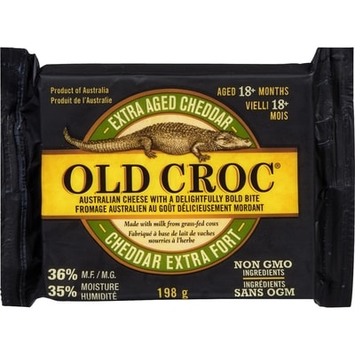 Old Croc Extra Aged Cheddar 198 g, $4.29/100g