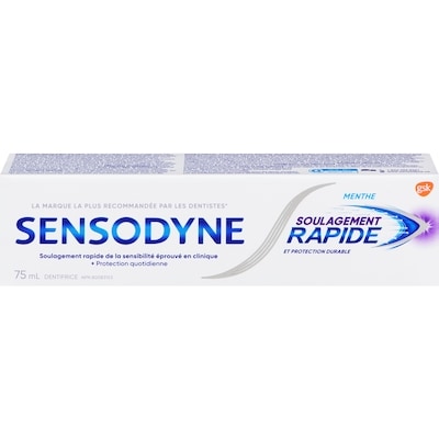Sensodyne Dentifrice pour dents sensibles Soulagement rapide 75 ml, 9,99 $/100ml