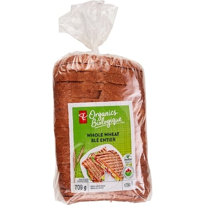 PC Organics 100% Whole Grain Bread 709 g, $0.77/100g