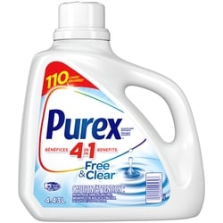 Purex Free & Clear 4 in 1 Hypoallergenic Concentrated Liquid Laundry Detergent, 110 Loads 4.43 l, $0.29/100ml