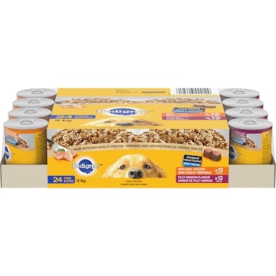 Pedigree Chopped Ground Dinner Chicken & Filet Mignon Multipack Wet Dog Food 9 kg, $0.50/100g