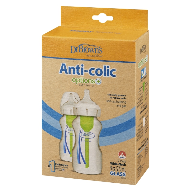 9oz Options+ Wide Neck Glass Bottle 2 Pack