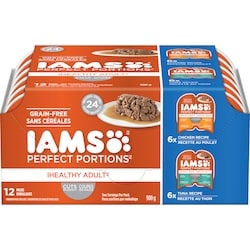 Iams Perfect Portions Cat Wet Food Adult Grain Free Chicken & Tuna Cuts in Gravy Multipack 900 g, $2.44/100g