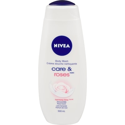 Nivea Crème douche nettoyante Care and Roses Harmony Time, lait d’amande et parfum de rose 500 ml, 1,10 $/100ml