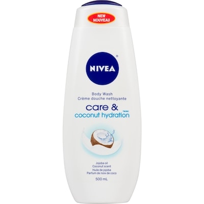 Nivea Crème douche nettoyante Care and Coconut Hydration, huile de jojoba et parfum de noix de coco 500 ml, 1,20 $/100ml