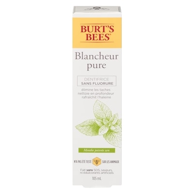 Burt’s Bees Dentifrice sans fluor Purely White Zen 105 ml, 6,66 $/100ml