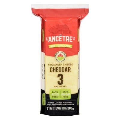 L'Ancetre Org 3 Years Old Cheddar 200 g, $7.00/100g
