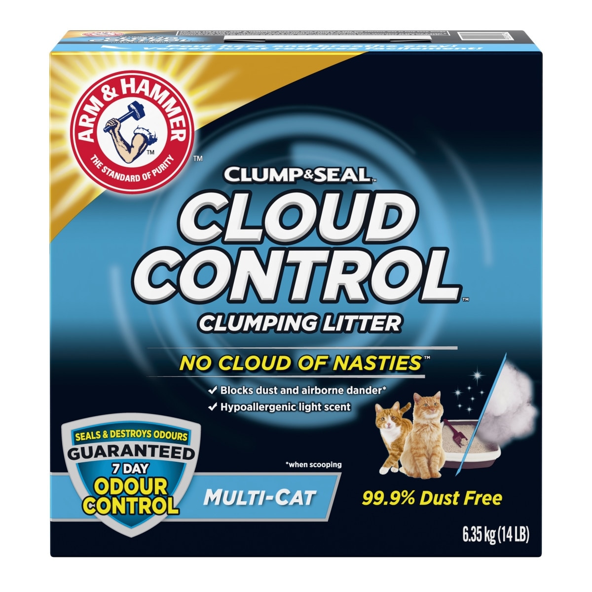 Arm & Hammer La litière agglomérante Breathe Easy Cloud ControlMC pour chats 6.35 kg, 0,35 $/100g