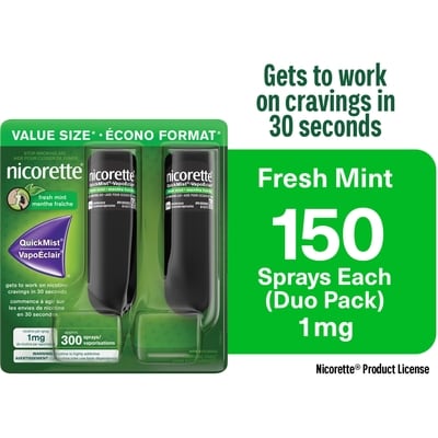 Nicorette Nicotine QuickMist Spray, Fresh Mint 1mg, Duo Pack 2 ea, $35.00/1ea