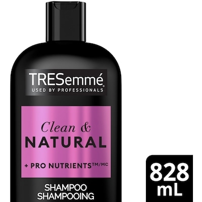Tresemme Clean & Natural Shampoo visibly hydrates hair + Pro Nutrients  828 ml, $0.96/100ml