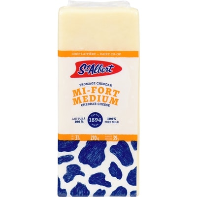 St Albert Medium White Cheddar 270 g, $4.55/100g
