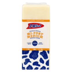 St Albert Cheddar blanc moyen 270 g, 4,55 $/100g