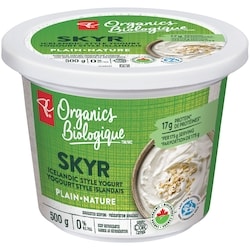 PC Biologique Yogourt style islandais skyr 0 % M.G. nature 500 g, 1,00 $/100g
