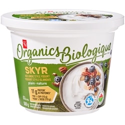 PC Biologique Yogourt style islandais skyr 0 % M.G. nature 500 g, 1,30 $/100g