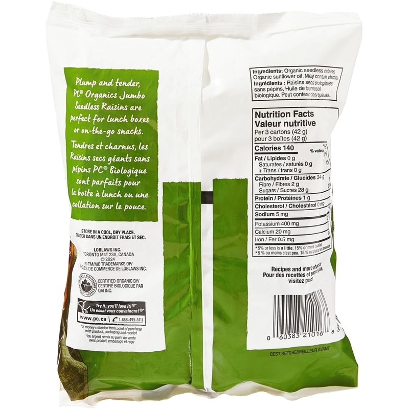 Organic Jumbo Raisin Snack Pack