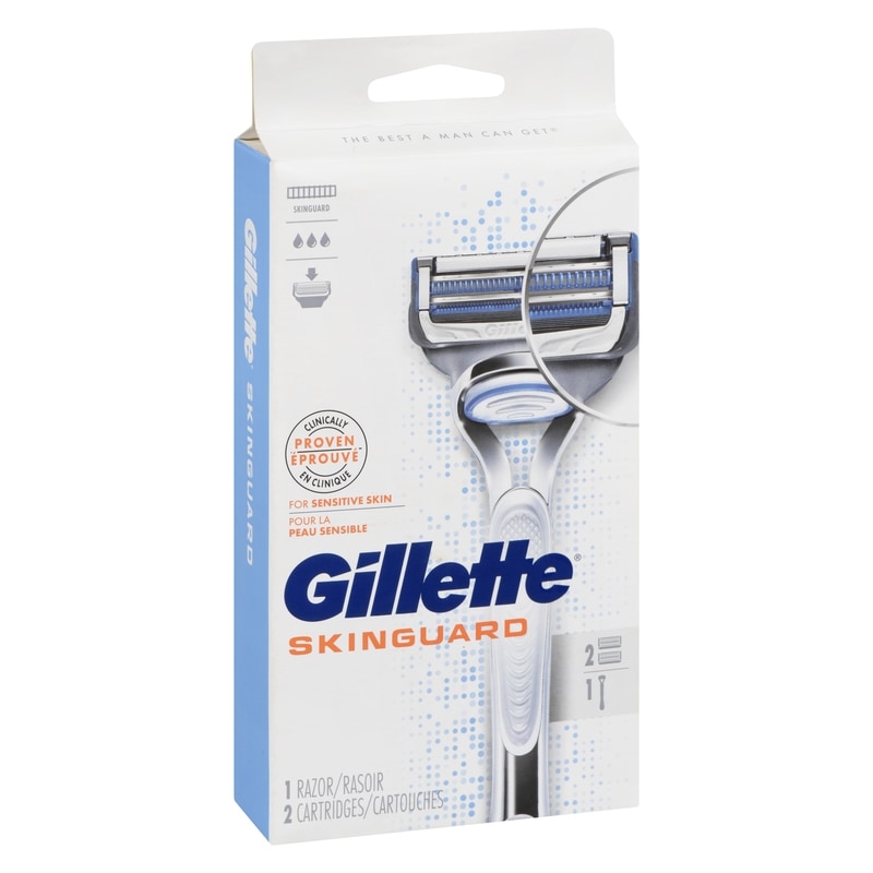SkinGuard Men's Razor Handle + 2 Blade Refills