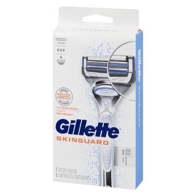 SkinGuard Men's Razor Handle + 2 Blade Refills