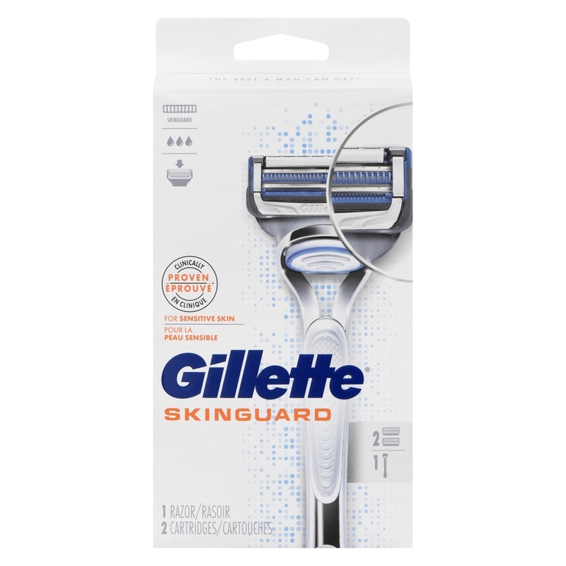 SkinGuard Men's Razor Handle + 2 Blade Refills