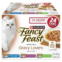 Purina Fancy Feast Gravy Lovers Wet Cat Food Variety Pack 24 Count 24 Count 2.04 kg, $1.23/100g