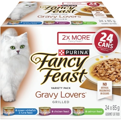 Purina Fancy Feast Gravy Lovers Variety Pack 24 Count, Wet Cat Food 2.04 kg, $1.37/100g