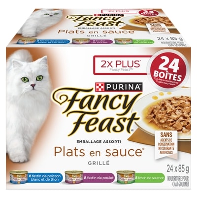 Purina Fancy Feast Plats en Sauce Assortiment, Nourriture Humide pour Chats 24 x 85 g 2.04 kg, 1,23 $/100g