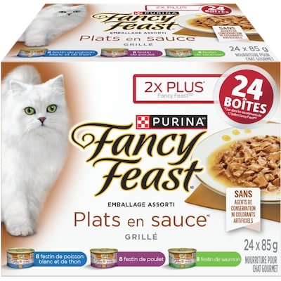 Purina Fancy Feast Plats en Sauce Assortiment, Nourriture Humide pour Chats 24 x 85 g 2.04 kg, 1,25 $/100g