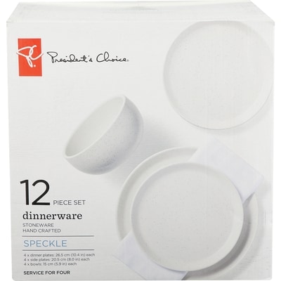 President's Choice Speckle Dinnerware Set 12Pc - Cream 12x1.0 ea, $5.42/1ea