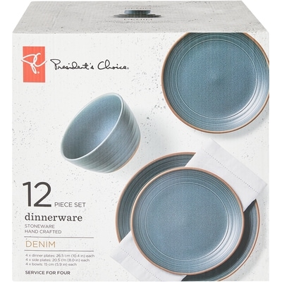 President's Choice 12 Piece Denim Dinnerware Set (Service For Four) , Denim 12x1.0 ea, $3.75/1ea