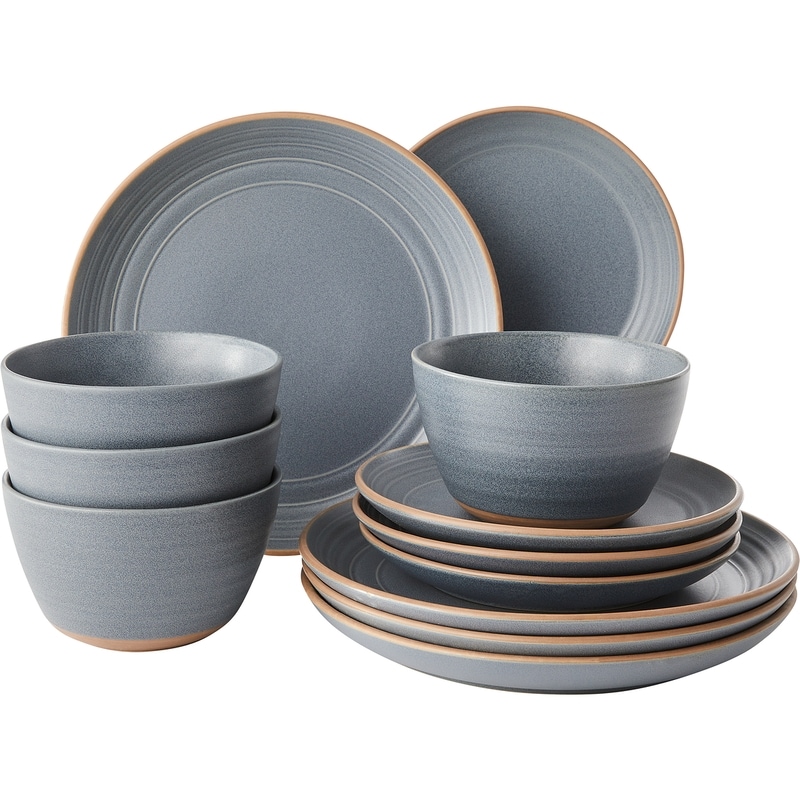 12 Piece Denim Dinnerware Set (Service For Four) , Denim
