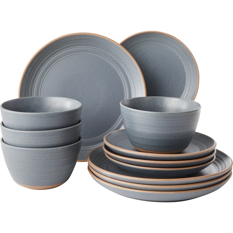 12 Piece Denim Dinnerware Set (Service For Four) , Denim