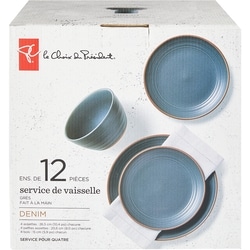 le Choix du Président Service de vaisselle 12 pièces style denim (service pour quatre personnes) 12x1.0 ea, 5,42 $/1ch