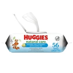 Huggies Lingettes pour bébés Natural Care Refreshing, PARFUMÉES, 1 emballages à couvercle rabattable, total de 56 lingettes 56 ea, 0,05 $/1ch