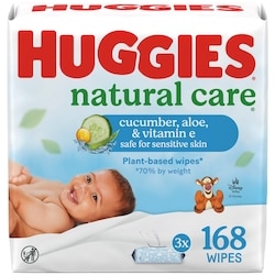 Huggies Baby Wipes, Natural Care Refreshing, SCENTED, 3 Flip Top Packs, 168 Wipes 168 ea, $0.06/1ea