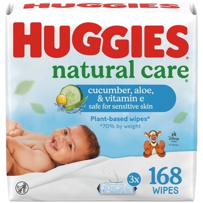 Huggies Baby Wipes, Natural Care Refreshing, SCENTED, 3 Flip Top Packs, 168 Wipes 168 ea, $0.07/1ea